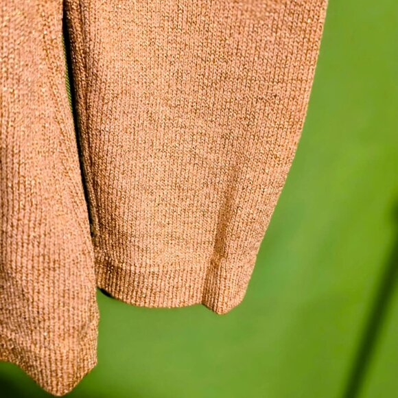 St. John Metallic Gold Mock Neck Sweater L - Picture 6 of 9